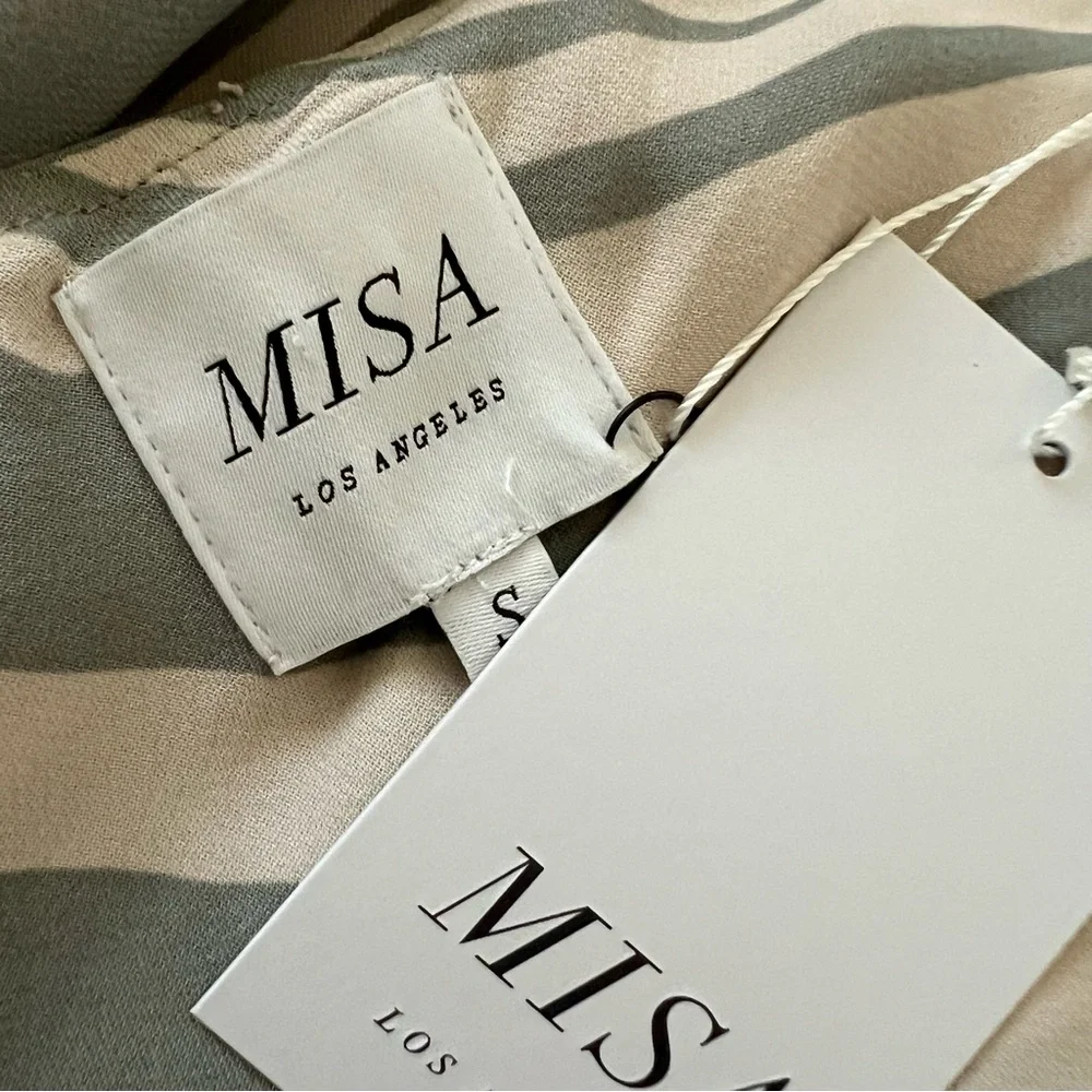 NWT MISA Los Angeles Persephone One Shoulder Zebra Maxi Dress High Slit Small - Picture 14 of 16